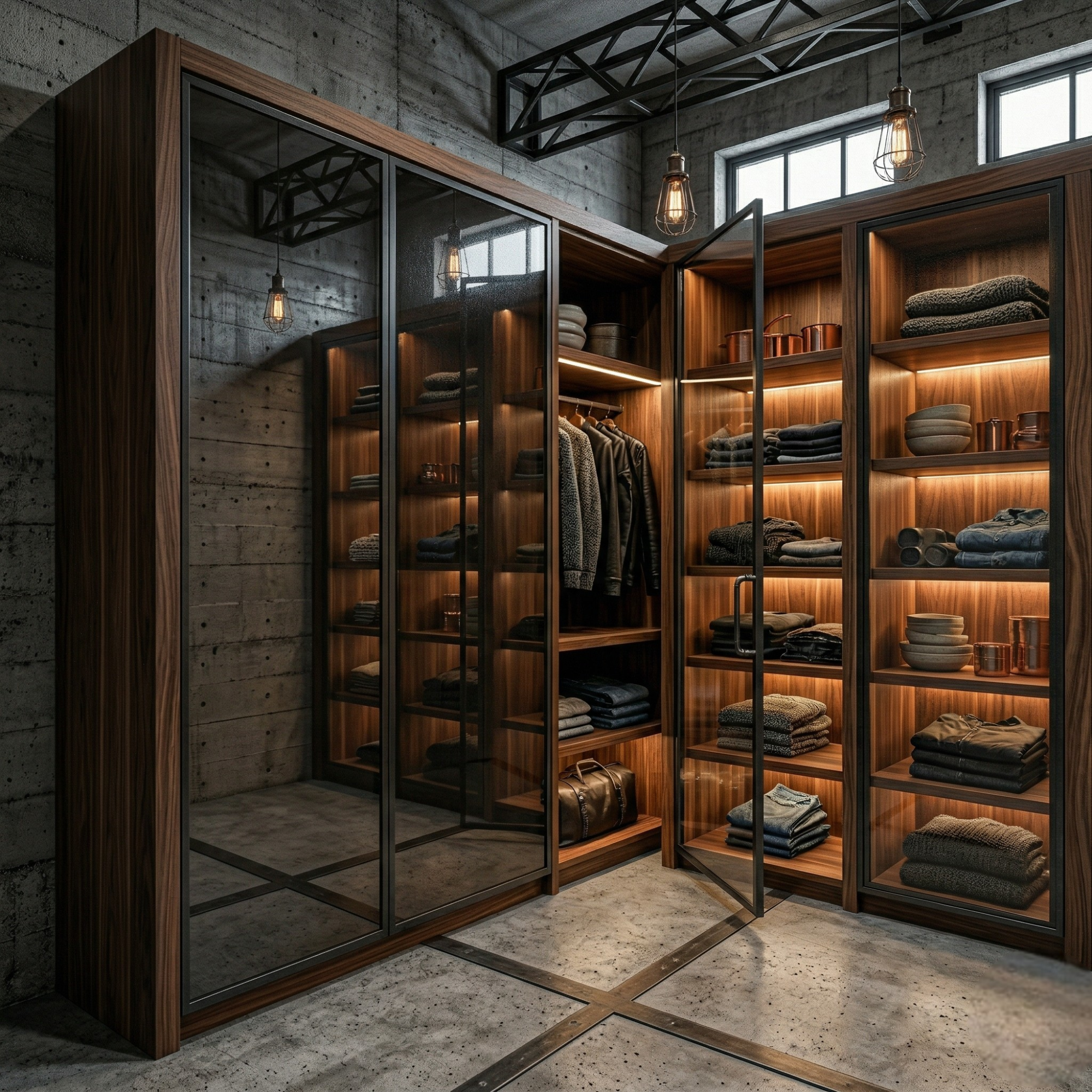 Brutalism Closet Scene